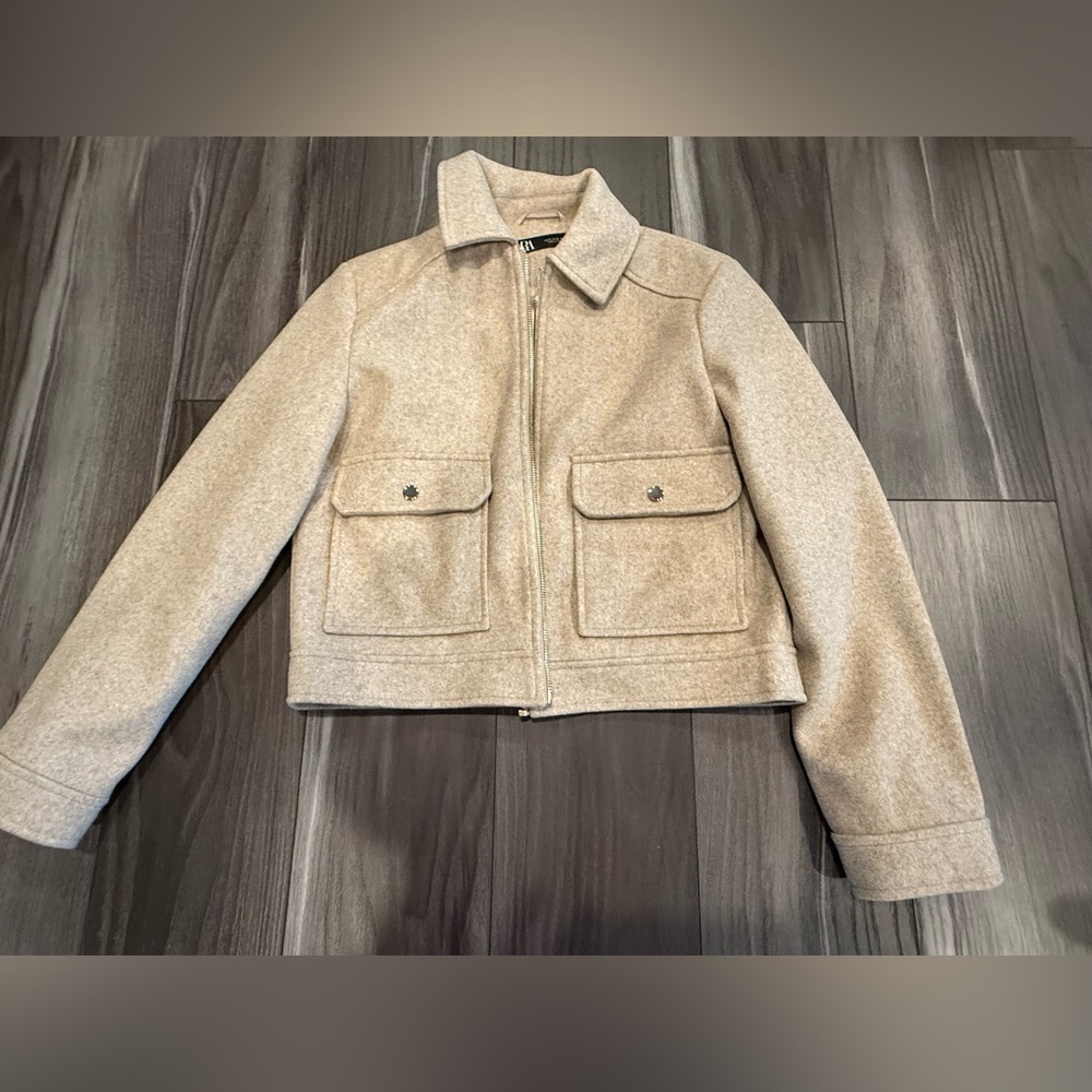 Zara Light Tan Wool Blend Jacket